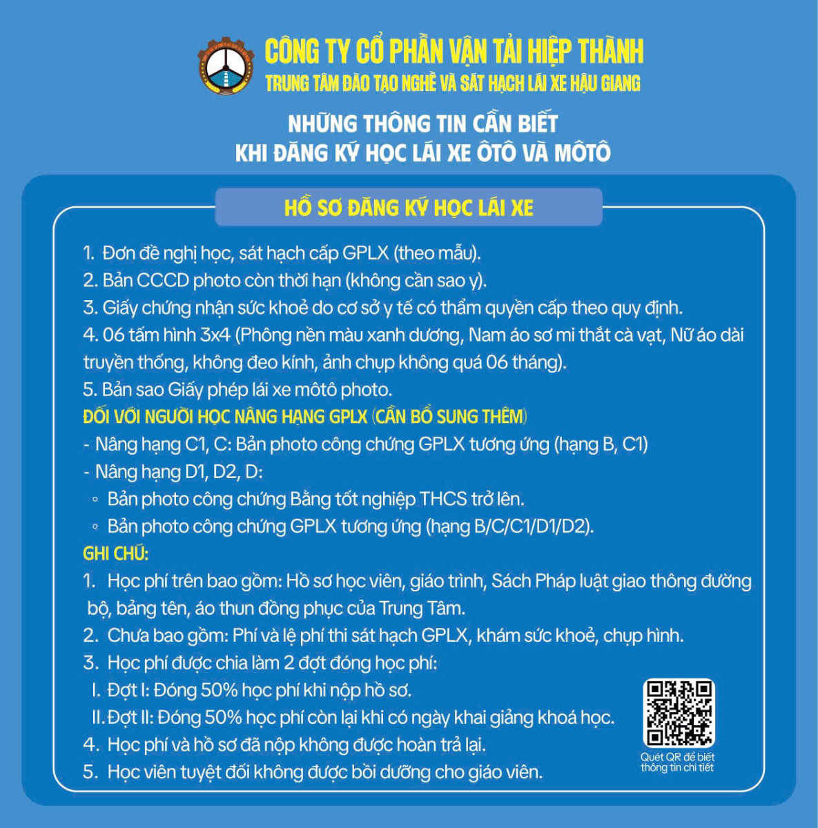 Thông báo cập nhật địa chỉ mới của Trường lái Hậu Giang từ ngày 01/07/2025, sau khi Hậu Giang, Sóc Trăng sáp nhập về Thành phố Cần Thơ